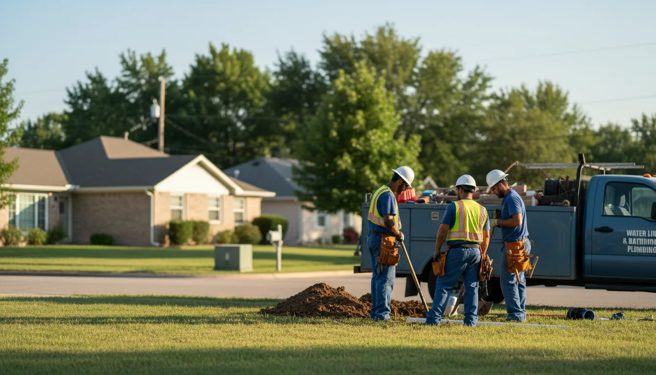 Residential water line and bathroom plumbing service in Denmark, IA